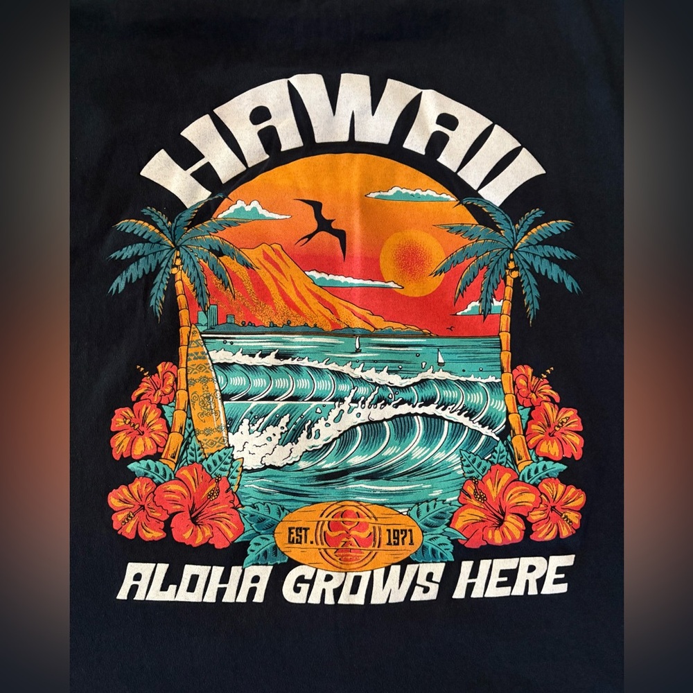 Men’s Hawaiian Island Creations T shirt size 2XL Aloha Grows Here
